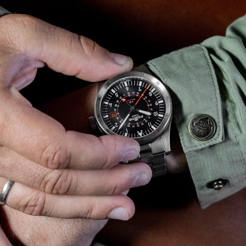 Fortis Flieger F-43 Triple GMT On Block Bracelet Watch