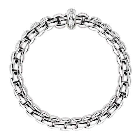 Fope Eka 18ct White Gold 0.19ct Diamond Bracelet, 607B/BBR.