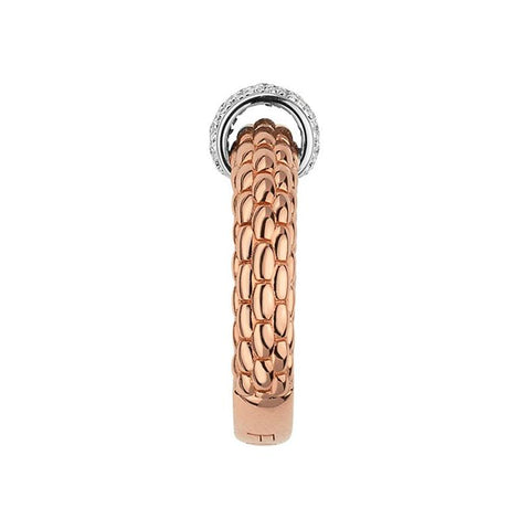 Fope Flex'it Solo 18ct Rose Gold 0.20ct Diamond Ring, AN635/PAVE.