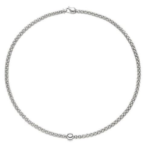 Fope Flex'it Solo 18ct White Gold Necklace, 634C.