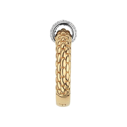 Fope Flex'it Solo 18ct Yellow Gold 0.20ct Diamond Ring, AN635/PAVE.