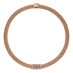 Fope Panorama 18ct Rose Gold 0.30ct Diamond Rondelle Necklace 588C BBR