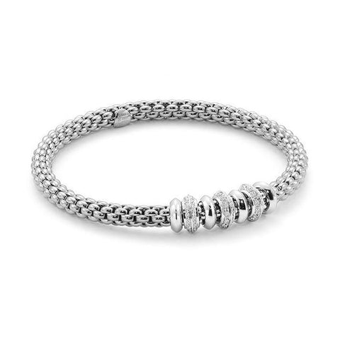 Fope Flex'it Solo 18ct White Gold 0.50ct Diamond Bracelet, 657B/BBR.
