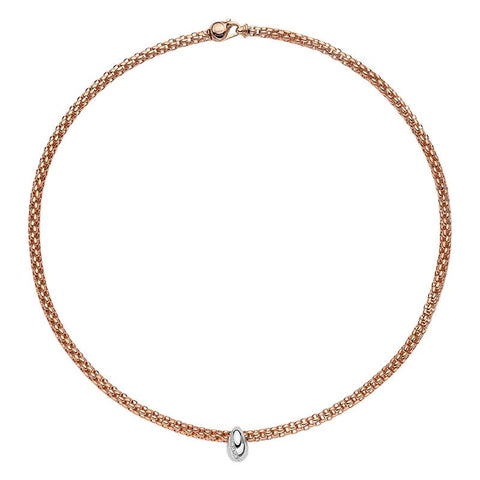 Fope Flex'it Solo 18ct Rose Gold 0.12ct Diamond Bracelet, 644C/BBR.