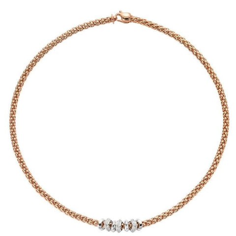 Fope Flex'it Solo 18ct Rose Gold 0.50ct Diamond Bracelet, 657C/BBR.