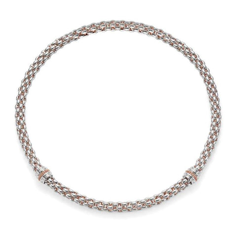 Fope Necklace Twin Star Silver and Palladium. 213AGC