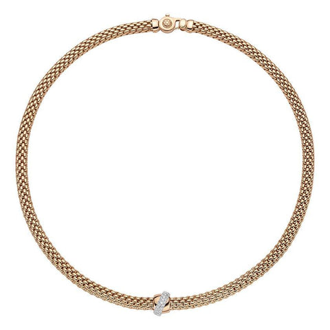 Fope Vendome 18ct Rose Gold 0.20ct Diamond Necklace, 542C/BBR.