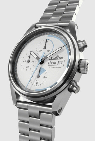Fortis Stratoliner White Dust Bracelet Watch
