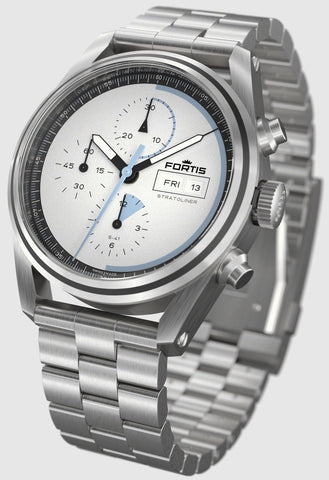 Fortis Stratoliner White Dust Bracelet Watch