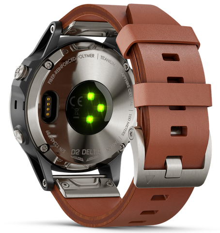 Garmin Watch D2 Delta Aviator Watch Brown Leather Band