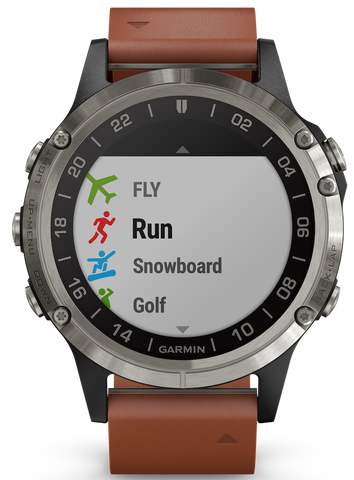 Garmin Watch D2 Delta Aviator Watch Brown Leather Band