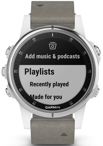 Garmin Watch Fenix 5S Plus Sapphire Grey Suede Band D