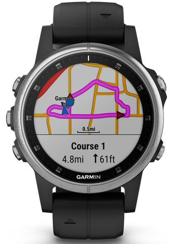 Garmin Watch Fenix 5S Plus Sapphire Black with Black Band