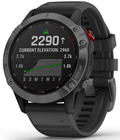 Garmin Watch Fenix 6 Pro Solar Slate Grey With Black Band D