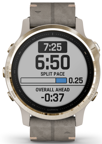 Garmin Watch Fenix 6S Sapphire Light Gold Shale Suede Band D