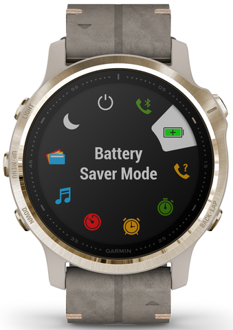 Garmin Watch Fenix 6S Sapphire Light Gold Shale Suede Band D