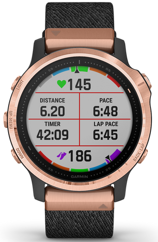 Garmin Watch Fenix 6S Sapphire Rose Gold Nylon Band D
