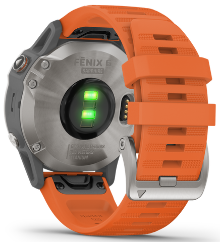 Garmin Watch Fenix 6 Sapphire Orange Band D