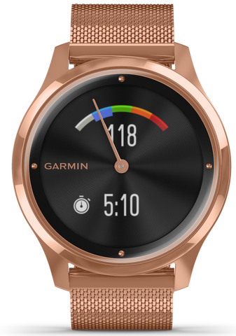 Garmin Watch Vivomove Luxe Rose Gold PVD Milanese Bracelet