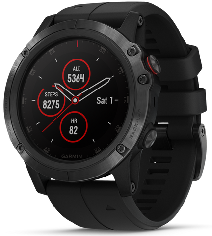 Garmin Watch Fenix 5X Plus Sapphire Black With Black Band 010-01989-01