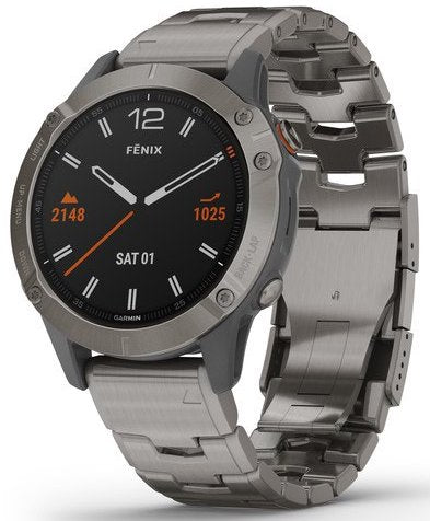 Garmin Watch Fenix 6 Sapphire Titanium Gray Titanium Band 010-02158-23