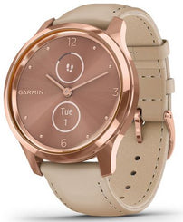 Garmin Watch Vivomove Luxe Rose Gold PVD Sand Leather 010-02241-01
