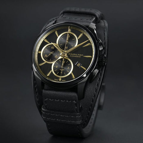 Hamilton Watch Jazzmaster Auto Chrono Black & Gold