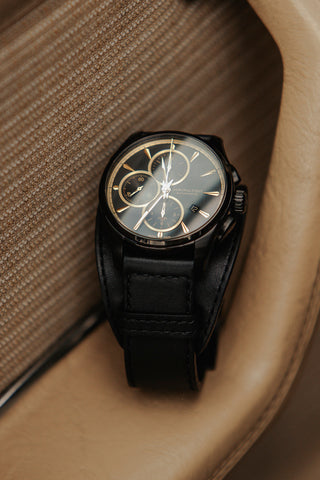 Hamilton Watch Jazzmaster Auto Chrono Black & Gold