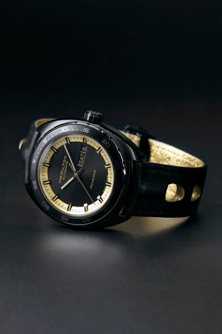 Hamilton Watch American Classic Pan Europ Day Date Black & Gold