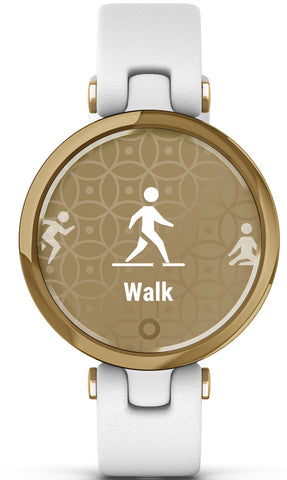 Garmin Watch Lily Light Gold White Case and Italian Leather Band