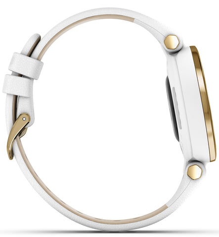 Garmin Watch Lily Light Gold White Case and Italian Leather Band