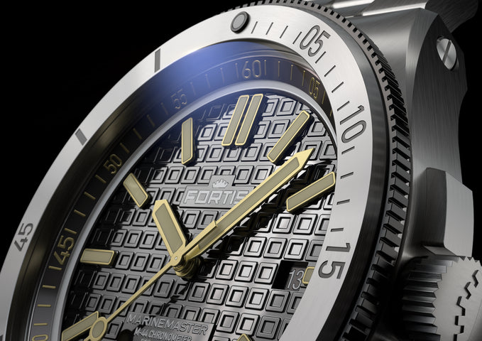 Fortis Marinemaster M 44 Black Resin Bracelet Watch