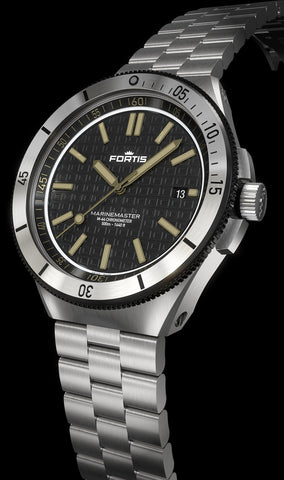 Fortis Marinemaster M 44 Black Resin Bracelet Watch