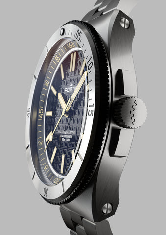 Fortis Marinemaster M 44 Black Resin Bracelet Watch