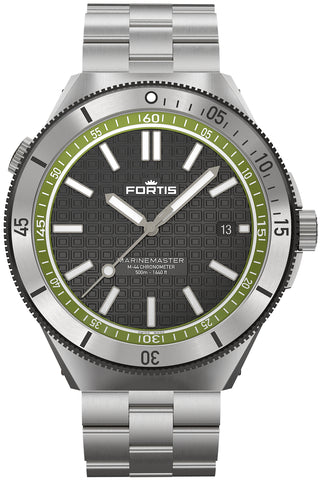 Fortis Watch Marinemaster M 44 Woodpecker Green Bracelet F8120020