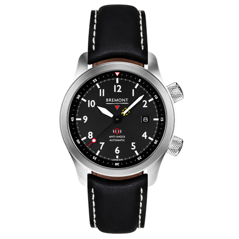 Bremont Watch MBII Custom Stainless Steel Black Dial with Purple Barrel & Open Case Back