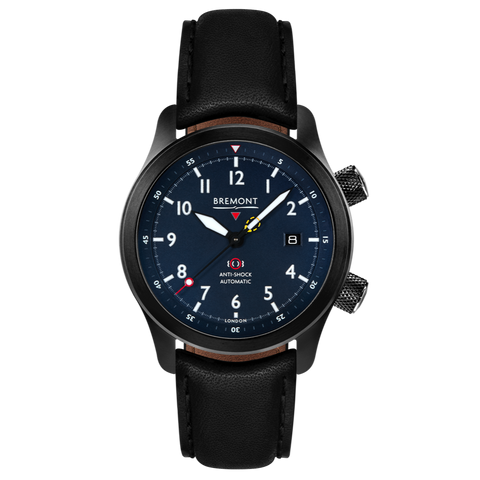 Bremont Watch MBII Custom DLC Blue Dial with Blue Barrel & Closed Case Back