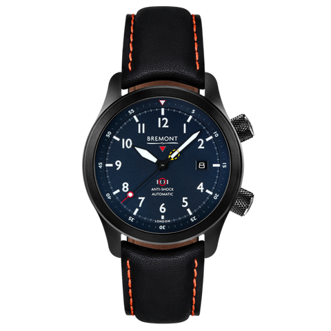 Bremont Watch MBII Custom DLC Blue Dial with Blue Barrel & Closed Case Back