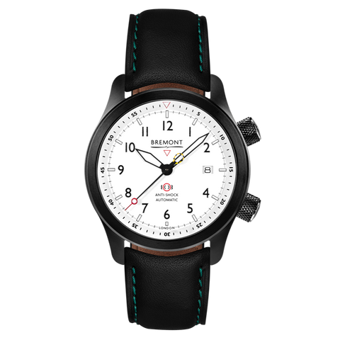 Bremont Watch MBII Custom DLC White Dial with Orange Barrel & Open Case Back