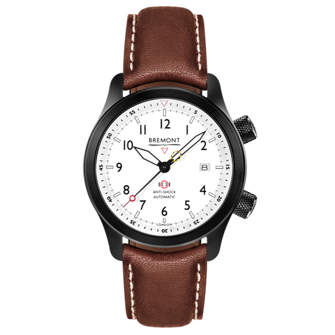 Bremont Watch MBII Custom DLC White Dial with Purple Barrel & Open Case Back
