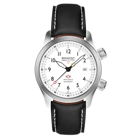 Bremont Watch MBII Custom Stainless Steel White Dial with Jet Barrel & Open Case Back