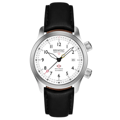 Bremont Watch MBII Custom Stainless Steel White Dial with Jet Barrel & Open Case Back
