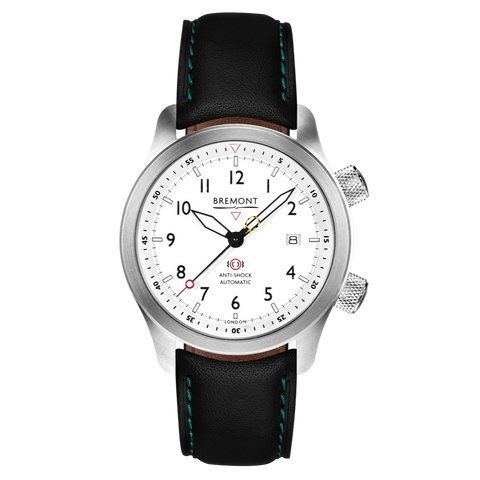 Bremont Watch MBII Custom Stainless Steel White Dial with Titanium Barrel & Closed Case Back