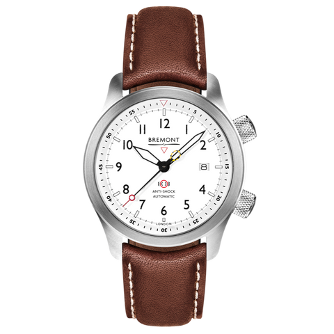 Bremont Watch MBII Custom Stainless Steel White Dial with Anthracite Barrel & closed Case Back
