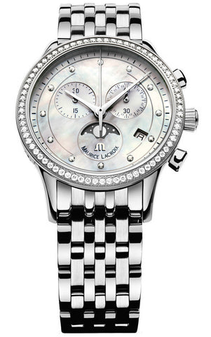 Maurice Lacroix Watch Les Classiques Round Ladies Moonphase Chrono LC1087-SD502-160