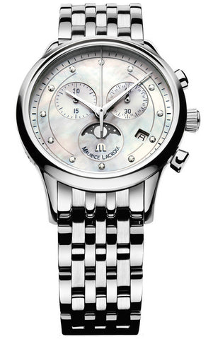 Maurice Lacroix Watch Les Classiques Round Ladies Moonphase Chrono LC1087-SS002-160