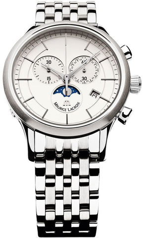Maurice Lacroix Watch Les Classiques Round Gents Moonphase Chrono LC1148-SS002-130