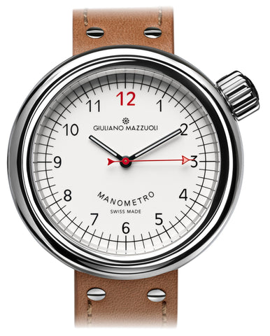 Giuliano Mazzuoli Watch Manometro Polished White MRP05N.