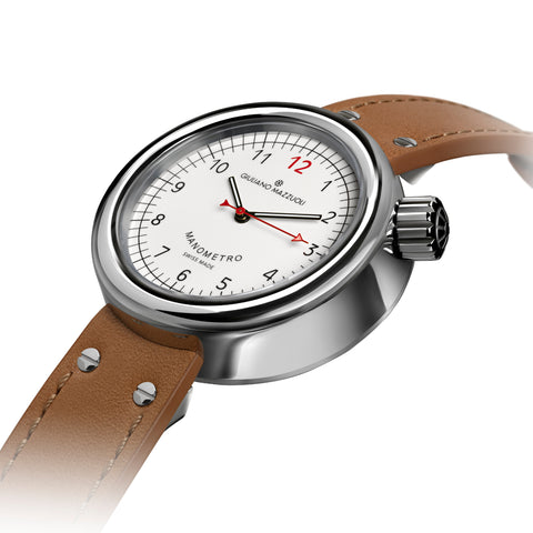 Giuliano Mazzuoli Manometro Polished White Watch