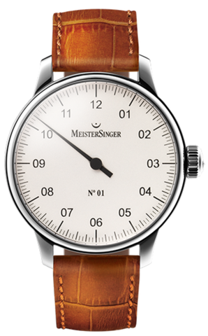 MeisterSinger Watch N. 01 AM3301 Croco Print Cognac